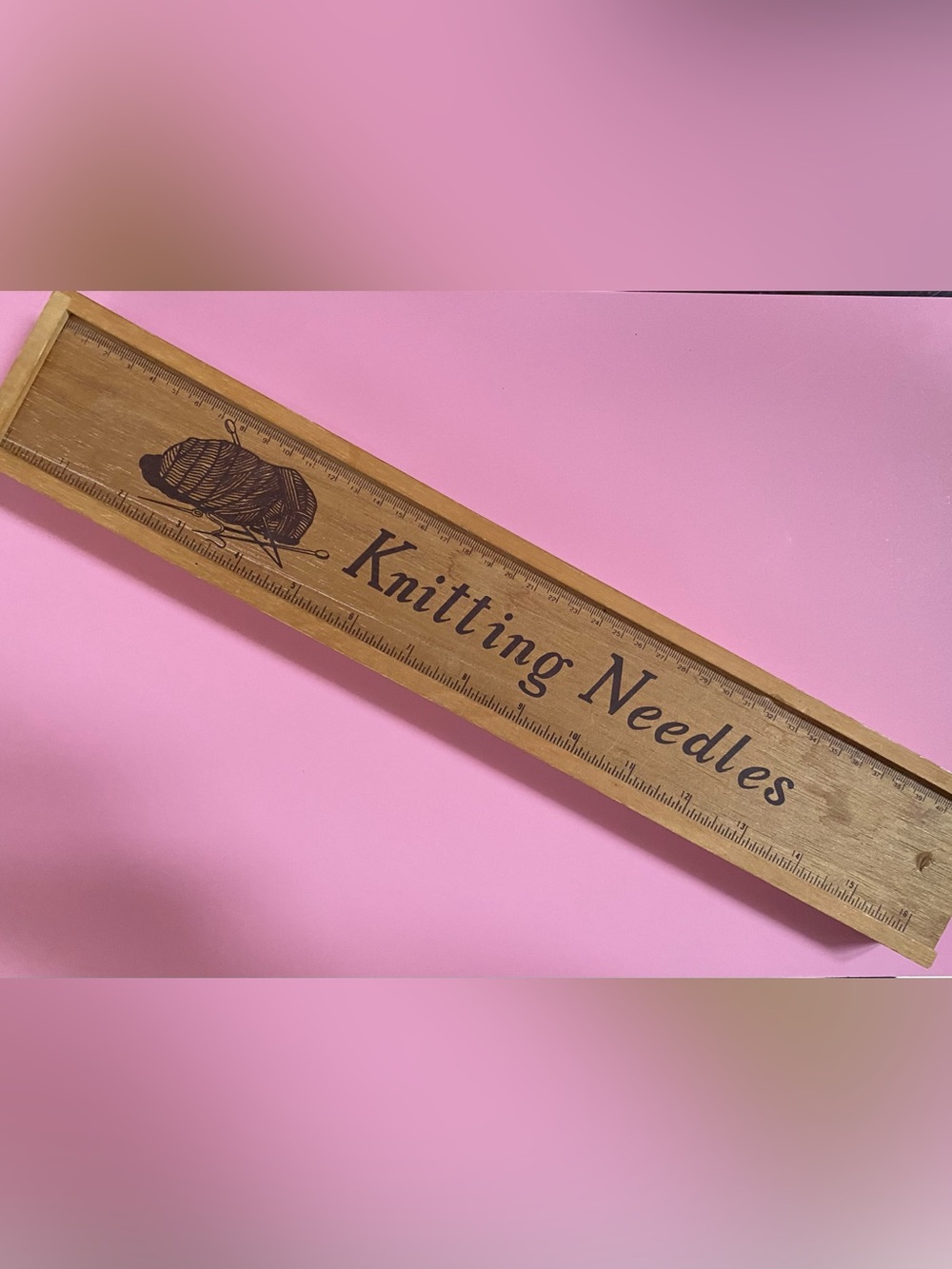 Vintage Wooden Knitting Needles Storage Box